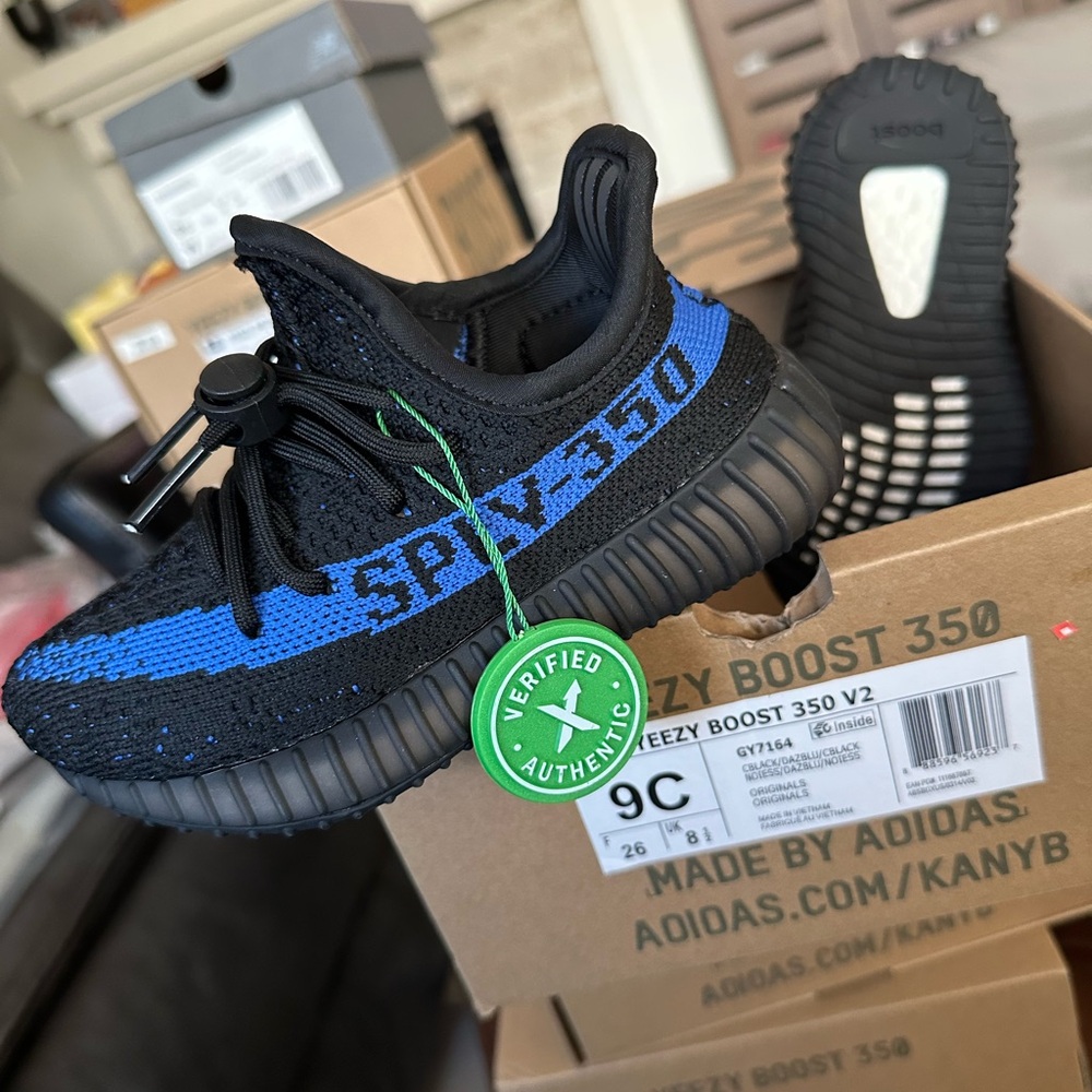 Adidas Yeezy Boost 350 V2 Black Blue Sneakers